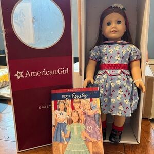 American Girl Emily Doll (retired) in Blue Floral Dress